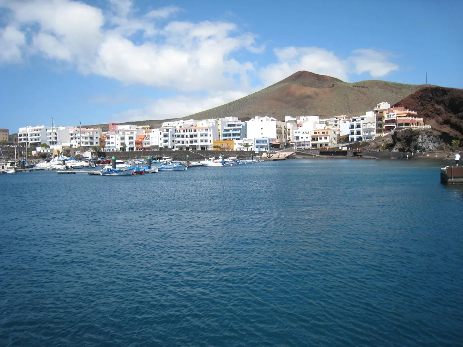 The harbour village of La Restinga sits beneath a volcanic cone on El Hierro's southern tip